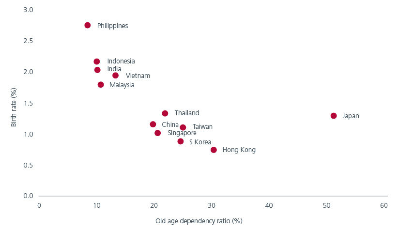 Fig. 2 ASEAN and India enjoy favourable demographics